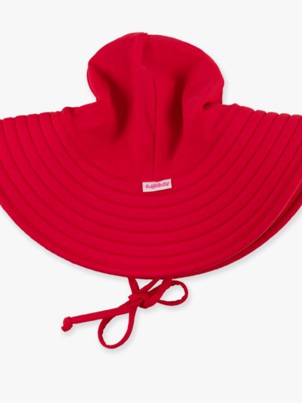 Rufflebutts Red Wide Brim swim Sun Hat 12m-2T